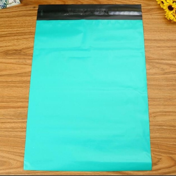 2/$25 📦 12 Lg teal polymailers - 14.5 x19” + FREE thank you stickers - Picture 1 of 2